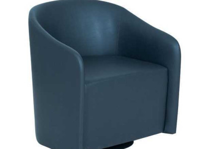Blue armchair designer single-seater textile armchair modern relaxation armchair